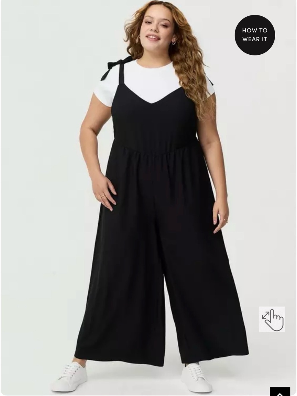 torrid Black Wide-Leg Jumpsuit with Tie Straps